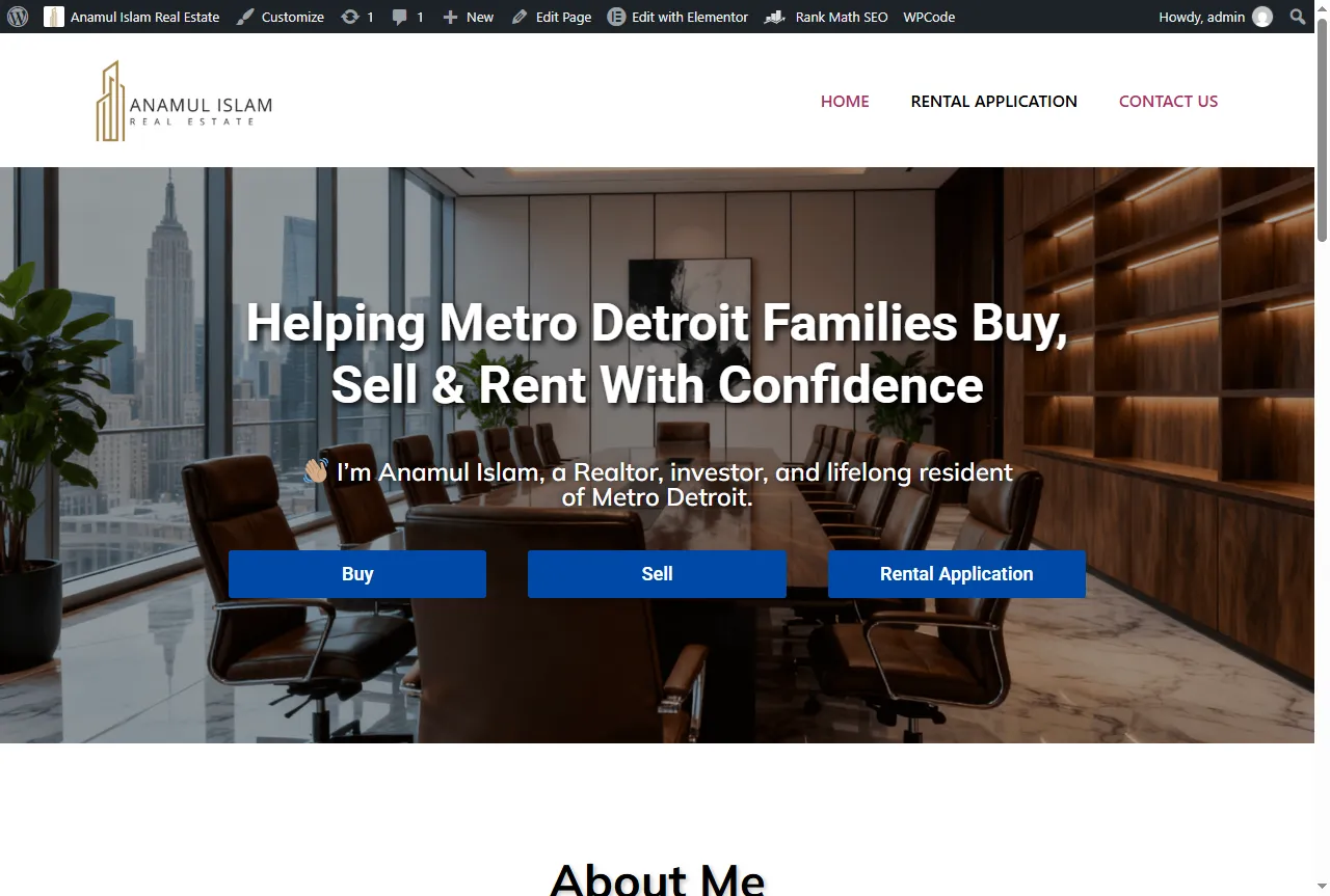 Anamul Islam Real Estate website designed by WebGrowCraft