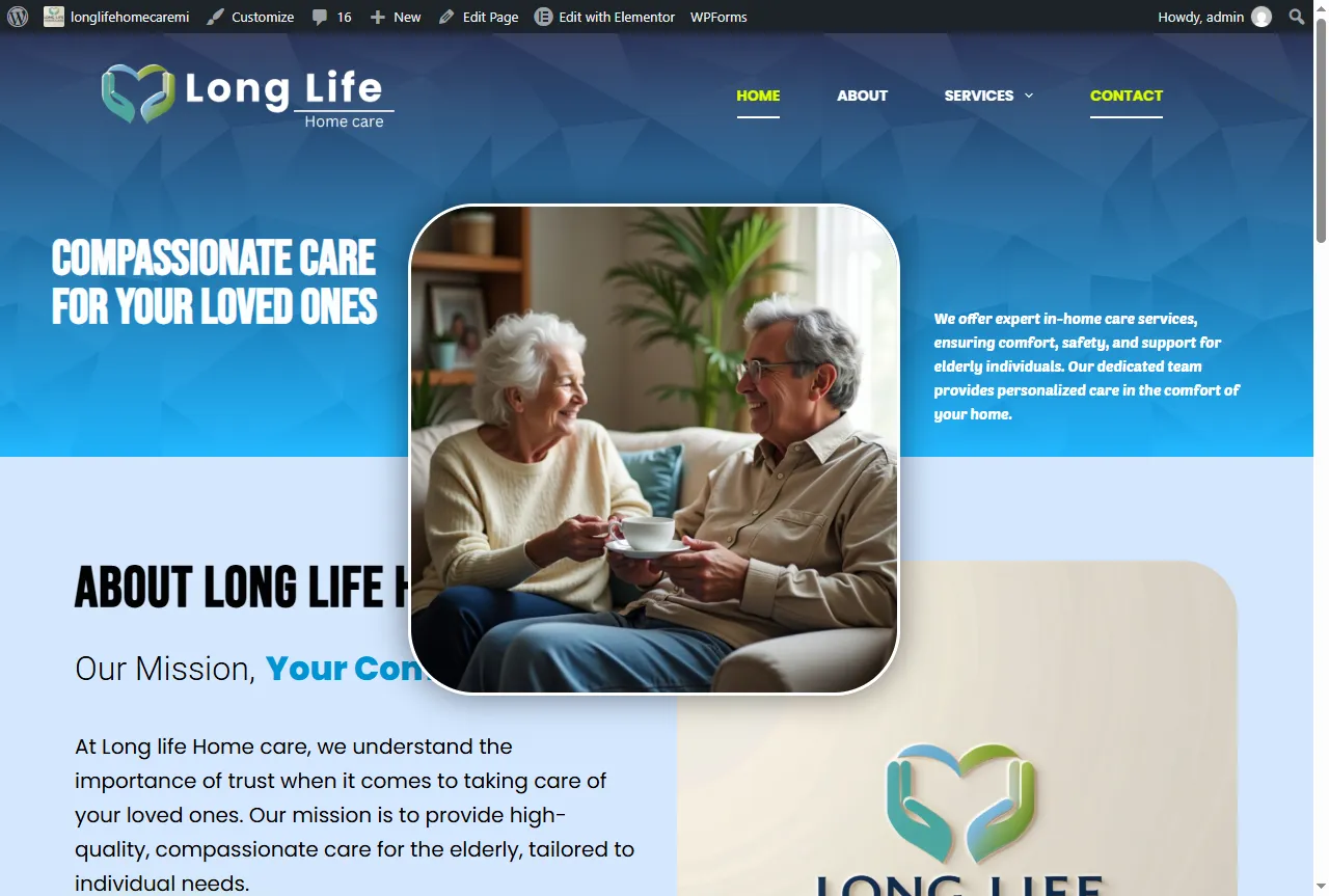 Long Life Home Care website designed by WebGrowCraft