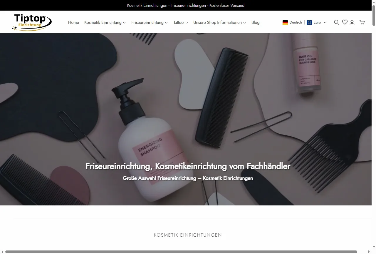 Tiptop Einrichtung website designed by WebGrowCraft